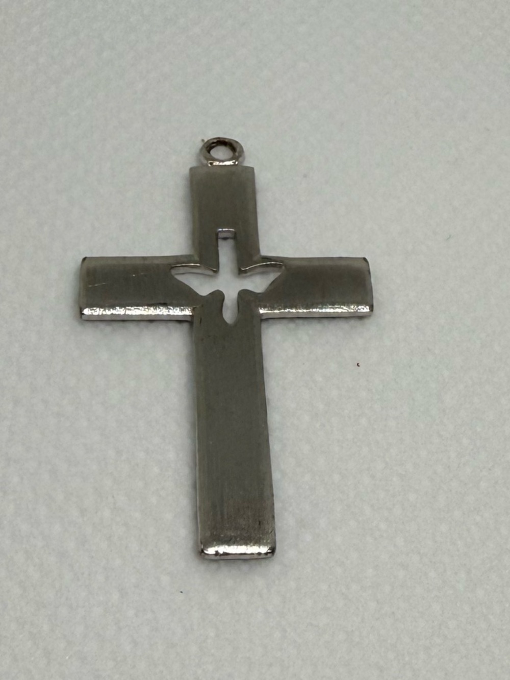 Vintage Sterling Silver Cross Dove Pendant 1.25” Religious